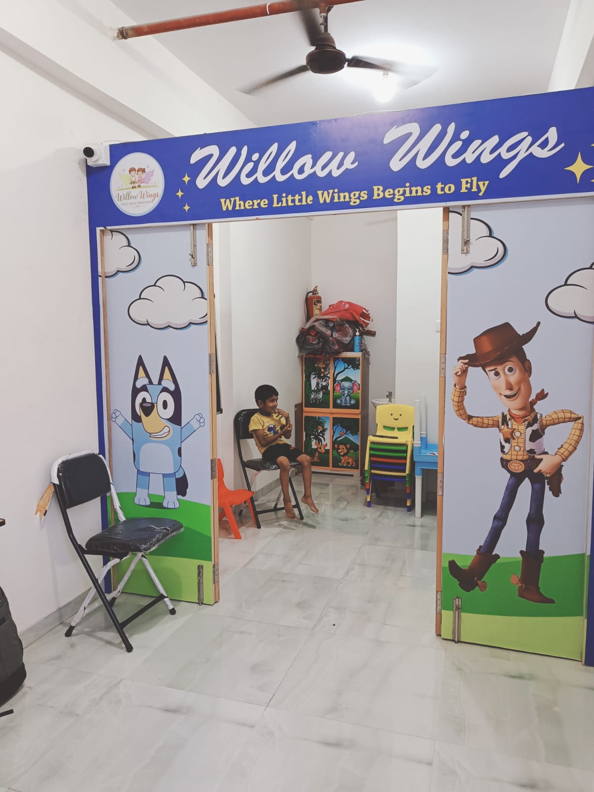 A child at the Willow Wings entrance
