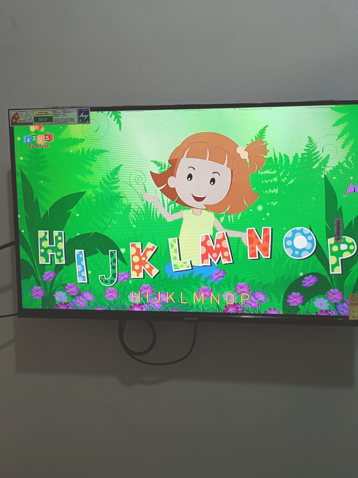 A Smart-TV alphabet lesson in a Willow Wings classroom